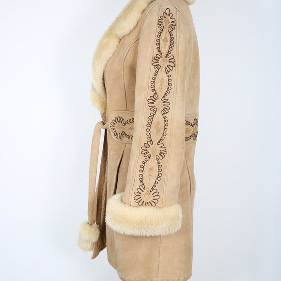 Penny Lane Coat, Sheepskin Coat, Embroidered Coat, Boho, Bohemian, Winter Coat - Picture 5 of 5